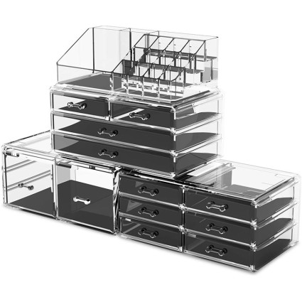 UNIQ XXL-Organizer mit 12 Schubladen und 16 Räumen -Transparent